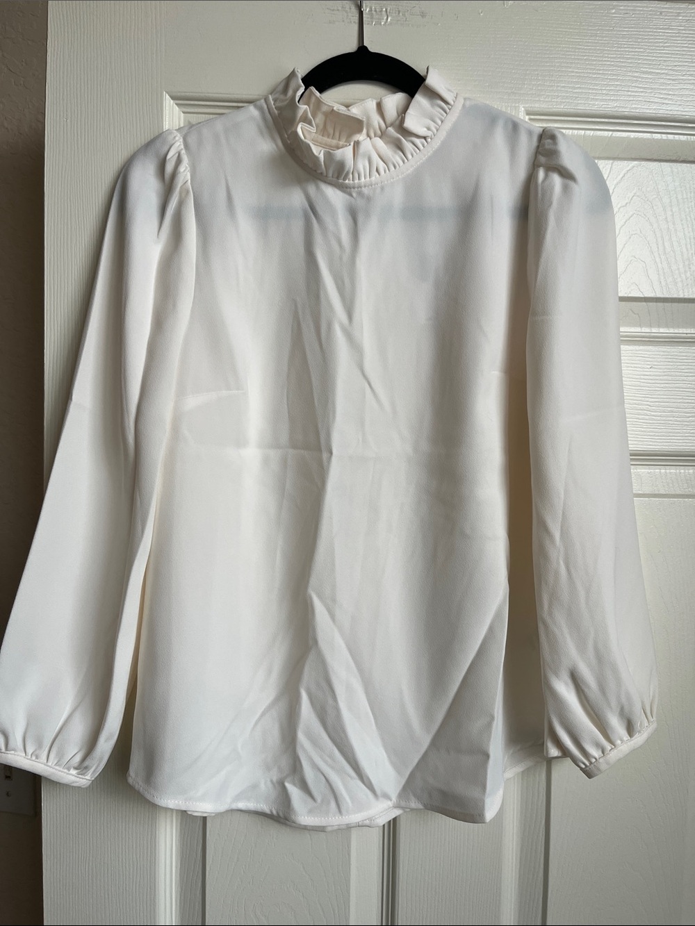 NWT J. Crew Ivory Ruffle-Neck Blouse